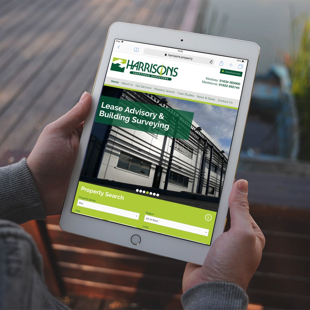 Harrisons Chartered Surveyor Website - iPad